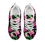 Purple Alstroemeria Pattern Print White Sneakers