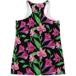 Purple Alstroemeria Pattern Print Women's Racerback Tank Top
