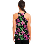 Purple Alstroemeria Pattern Print Women's Racerback Tank Top