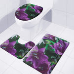 Purple Alstroemeria Print 3 Piece Bath Mat Set