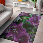 Purple Alstroemeria Print Area Rug