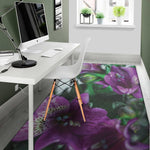 Purple Alstroemeria Print Area Rug