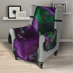 Purple Alstroemeria Print Armchair Protector