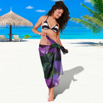 Purple Alstroemeria Print Beach Sarong Wrap