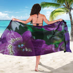 Purple Alstroemeria Print Beach Sarong Wrap