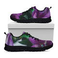 Purple Alstroemeria Print Black Running Shoes