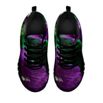 Purple Alstroemeria Print Black Sneakers