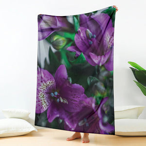 Purple Alstroemeria Print Blanket