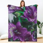 Purple Alstroemeria Print Blanket