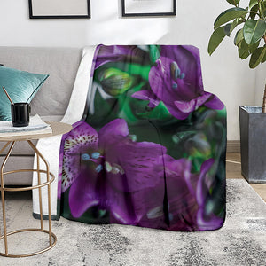 Purple Alstroemeria Print Blanket