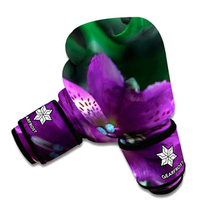 Purple Alstroemeria Print Boxing Gloves