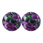 Purple Alstroemeria Print Car Coasters