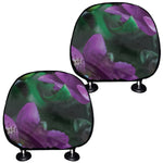 Purple Alstroemeria Print Car Headrest Covers