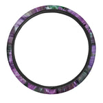 Purple Alstroemeria Print Car Steering Wheel Cover