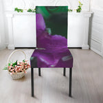 Purple Alstroemeria Print Dining Chair Slipcover