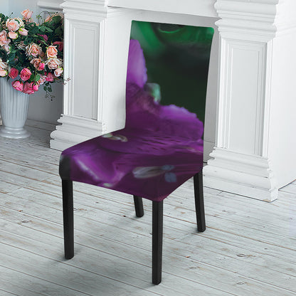Purple Alstroemeria Print Dining Chair Slipcover