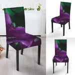 Purple Alstroemeria Print Dining Chair Slipcover