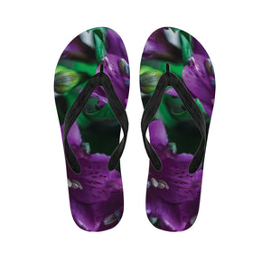 Purple Alstroemeria Print Flip Flops