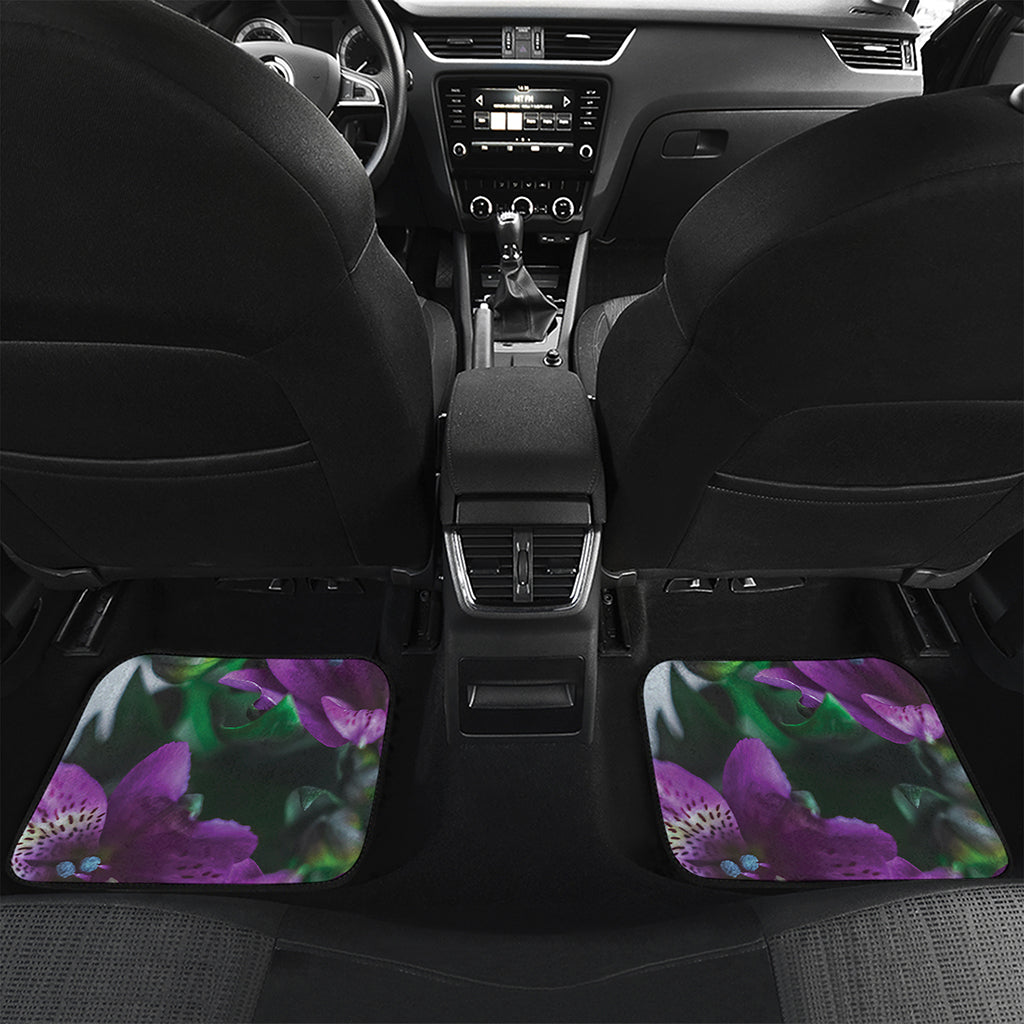 Purple Alstroemeria Print Front and Back Car Floor Mats