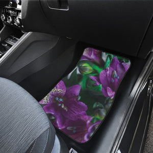 Purple Alstroemeria Print Front and Back Car Floor Mats