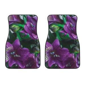 Purple Alstroemeria Print Front Car Floor Mats