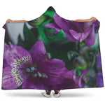 Purple Alstroemeria Print Hooded Blanket