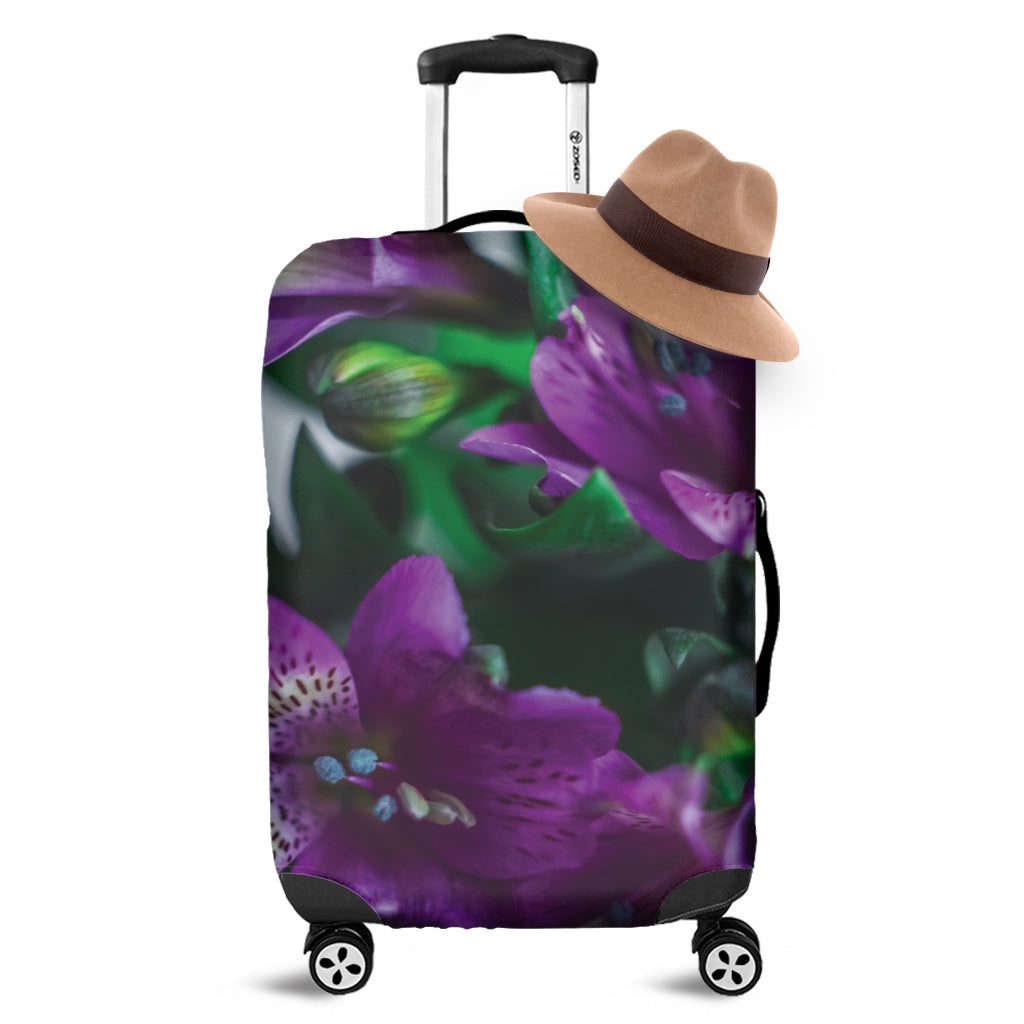 Purple Alstroemeria Print Luggage Cover