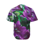 Purple Alstroemeria Print Men's Baseball Jersey