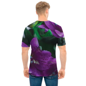 Purple Alstroemeria Print Men's T-Shirt