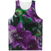 Purple Alstroemeria Print Men's Tank Top