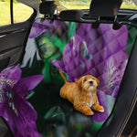 Purple Alstroemeria Print Pet Car Back Seat Cover