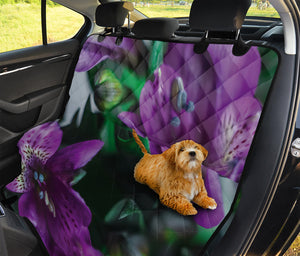 Purple Alstroemeria Print Pet Car Back Seat Cover