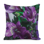 Purple Alstroemeria Print Pillow Cover