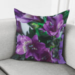 Purple Alstroemeria Print Pillow Cover