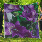 Purple Alstroemeria Print Quilt