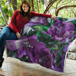 Purple Alstroemeria Print Quilt