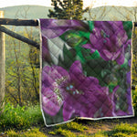 Purple Alstroemeria Print Quilt