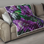 Purple Alstroemeria Print Quilt