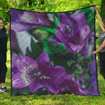 Purple Alstroemeria Print Quilt