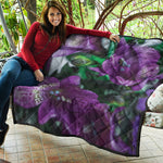 Purple Alstroemeria Print Quilt