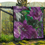 Purple Alstroemeria Print Quilt