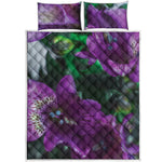 Purple Alstroemeria Print Quilt Bed Set