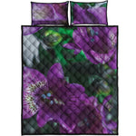Purple Alstroemeria Print Quilt Bed Set