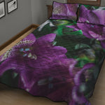 Purple Alstroemeria Print Quilt Bed Set