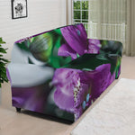 Purple Alstroemeria Print Sofa Cover