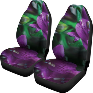 Purple Alstroemeria Print Universal Fit Car Seat Covers