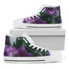 Purple Alstroemeria Print White High Top Shoes