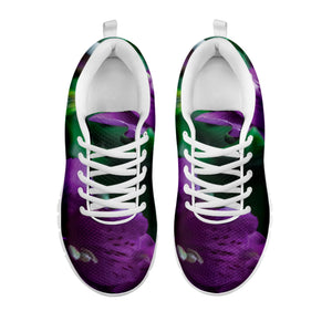 Purple Alstroemeria Print White Sneakers