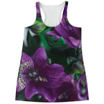 Purple Alstroemeria Print Women's Racerback Tank Top