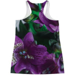 Purple Alstroemeria Print Women's Racerback Tank Top